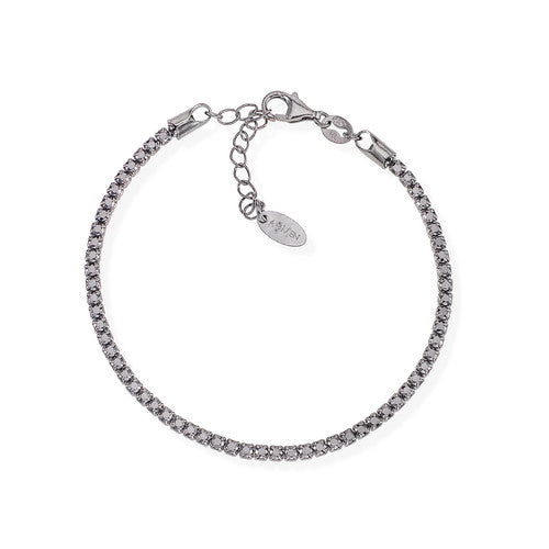 Bracciale Tennis Rodio Nero Zirconi Neri