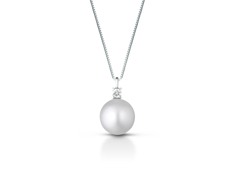 Kioto Collana Perla Acqua Dolce Oro Bianco Diamanti Ct. 0,02 Mm. 5 (4641925136465)