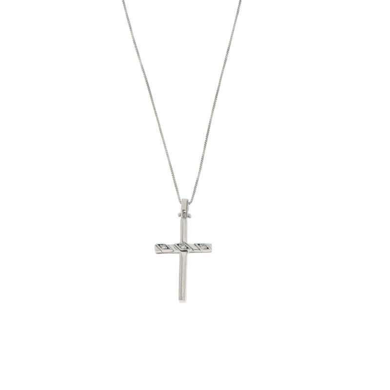 Girocollo Cambria Croci Oro Bianco Diamanti Ct 0,03