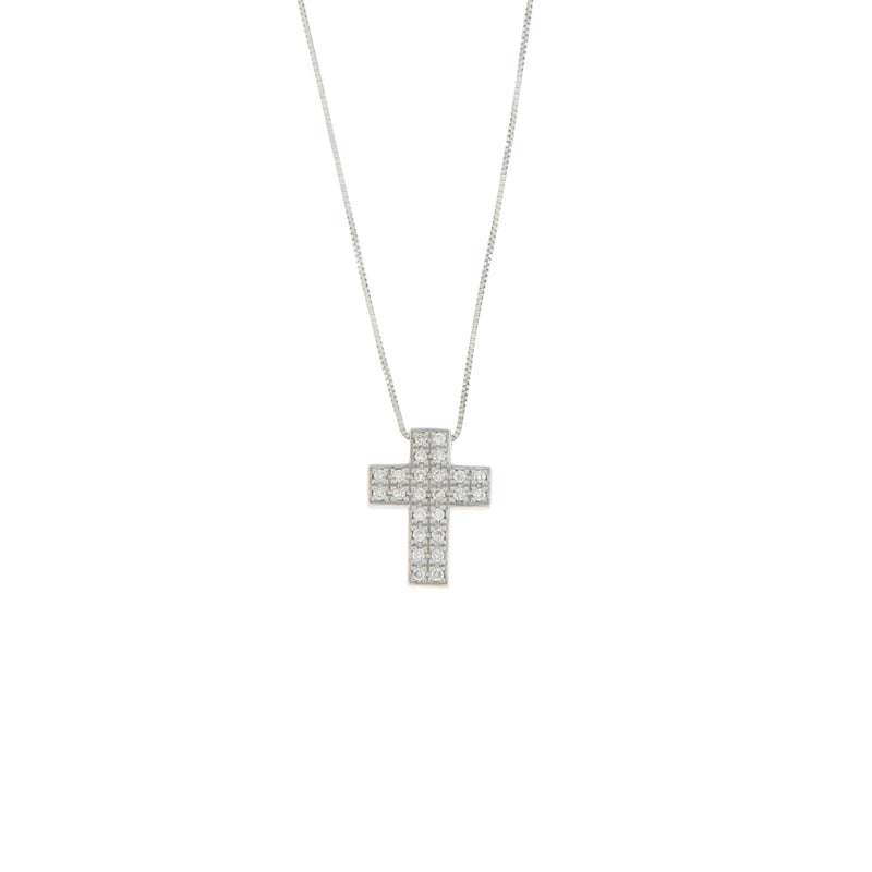 Girocollo Cambria Croci Oro Bianco Diamanti Ct 0,19