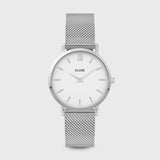 Cluse Orologio Minuit Mesh White Silver