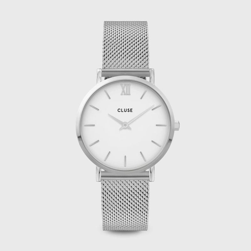 Cluse Orologio Minuit Mesh White Silver