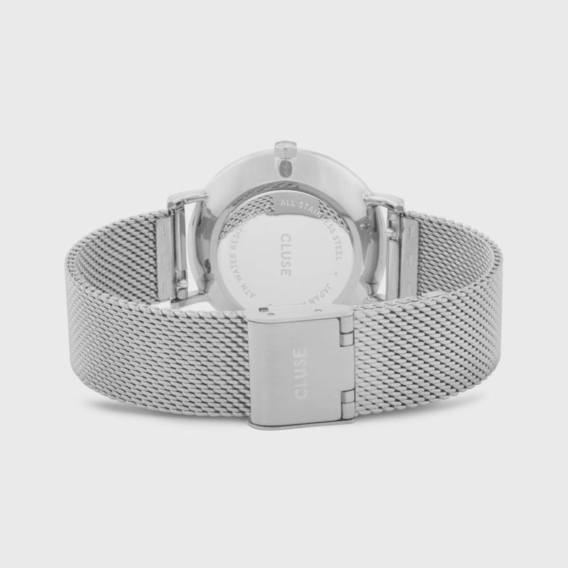 Cluse Orologio Minuit Mesh White Silver