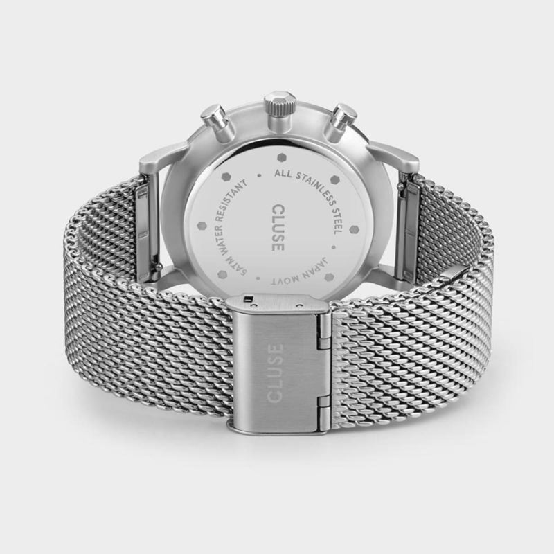 Cluse Orologio Aravis Chrono Mesh Blue Silver