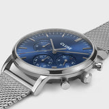 Cluse Orologio Aravis Chrono Mesh Blue Silver