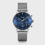 Cluse Orologio Aravis Chrono Mesh Blue Silver