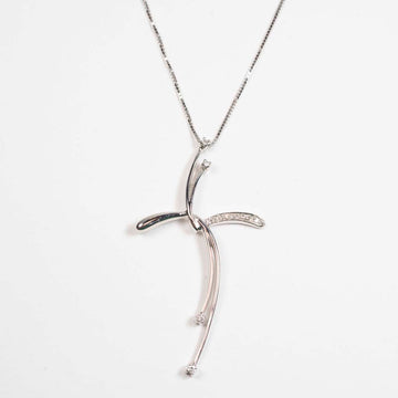 Yukiko Collana Croce Oro Bianco Ct 0,13 (4663577772113)