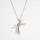 Yukiko Collana Croce Oro Bianco Ct 0,10 H (4663577870417)