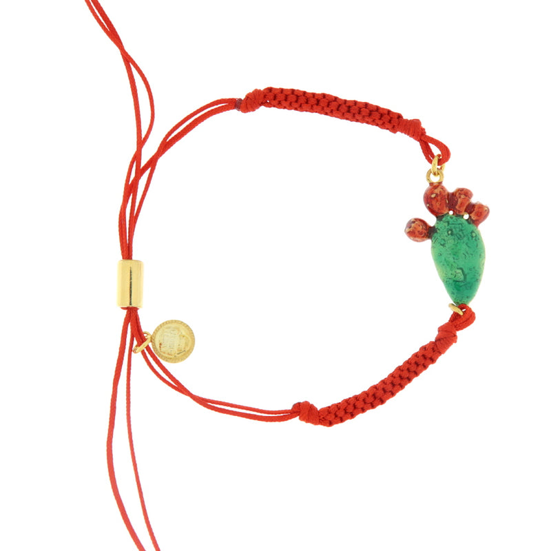 Caretta Caretta Bracciale Pala Fico D'India Cordoncino