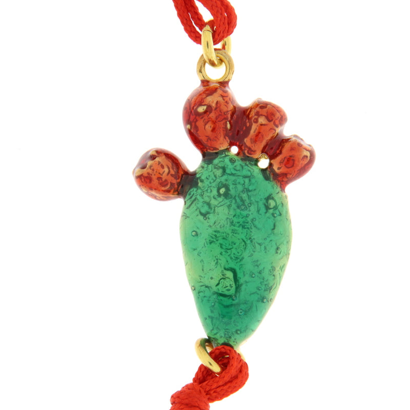 Caretta Caretta Bracciale Pala Fico D'India Cordoncino