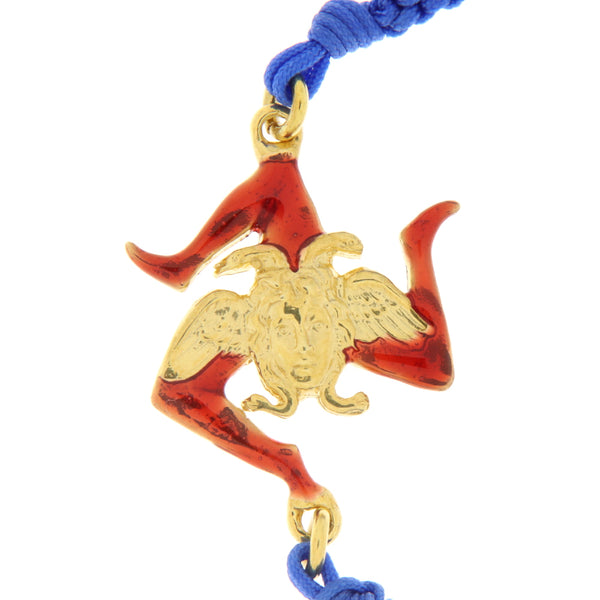 Caretta Caretta Bracciale Trinacria Cordoncino