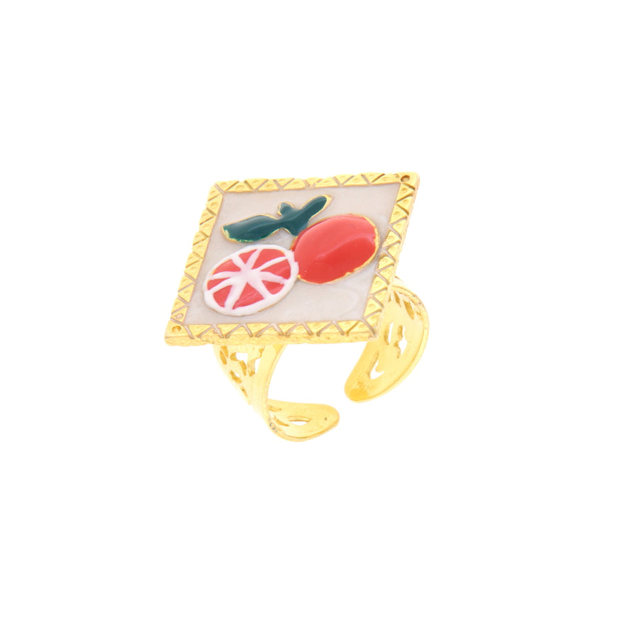 Caretta Caretta Anello Maiolica Arancia
