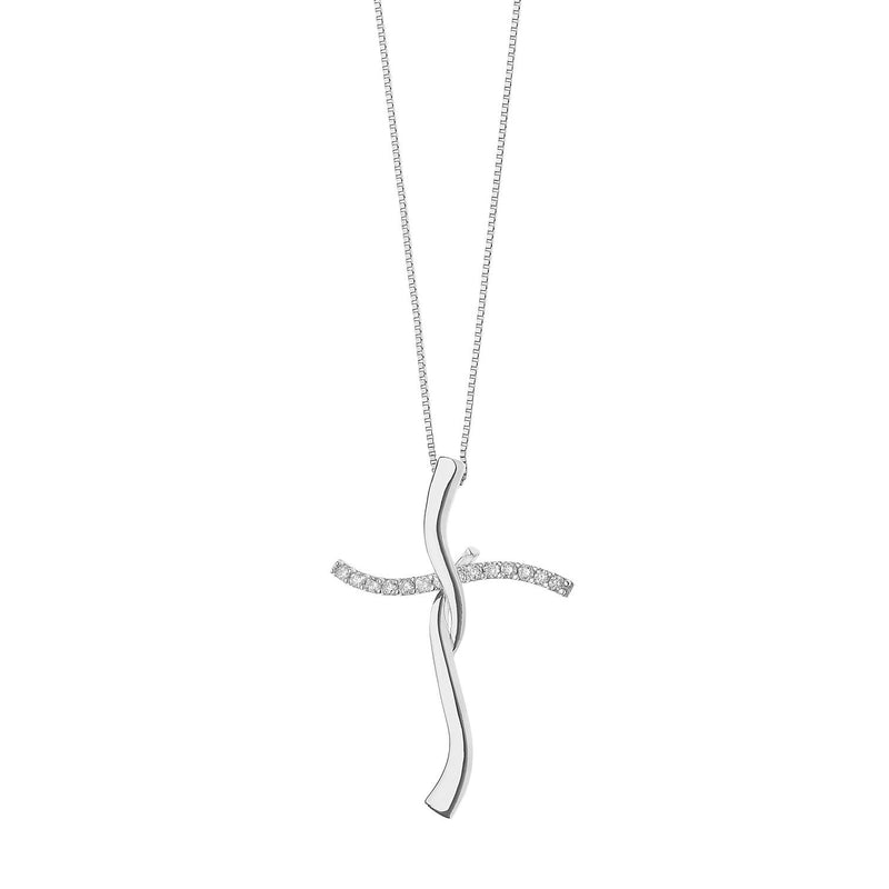 Comete Gioielli Girocollo Croci Diamanti Ct. 0,06