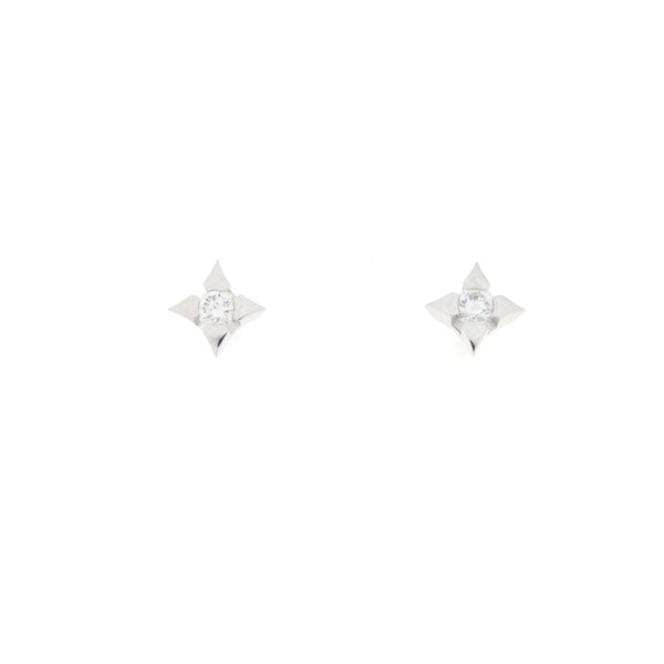 Orecchini Cambria Punto Luce A Stella Oro Bianco Diamanti