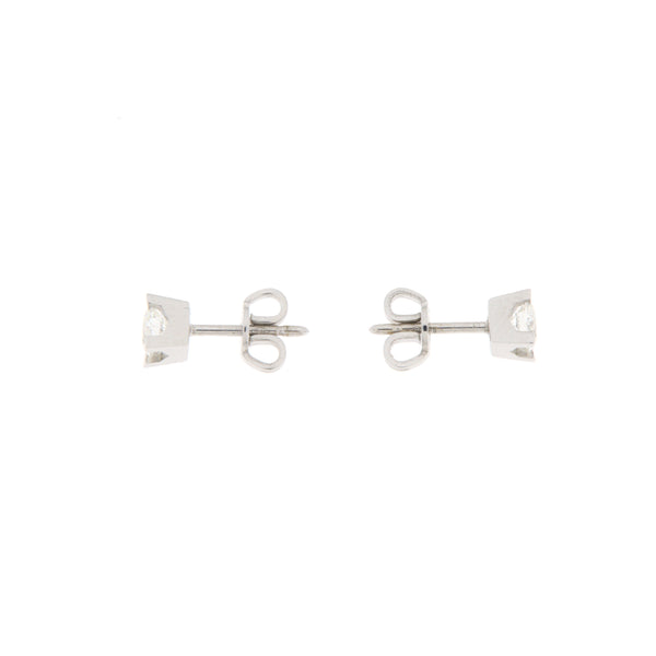 Orecchini Cambria Punto Luce Tornito Oro Bianco Diamanti Ct 0.68
