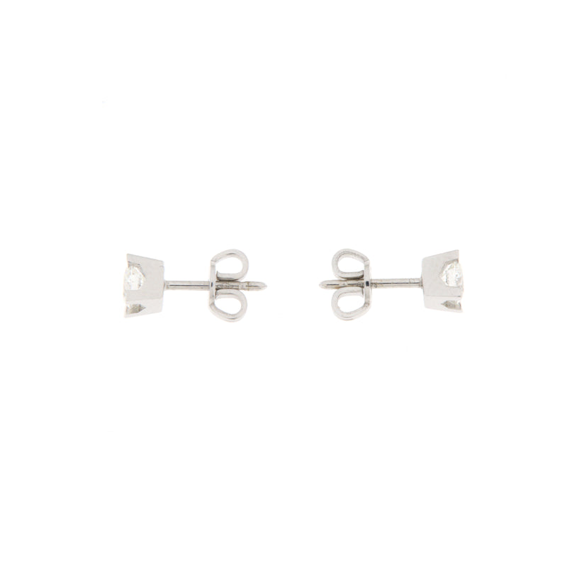 Orecchini Cambria Punto Luce Tornito Oro Bianco Diamanti Ct 0.68