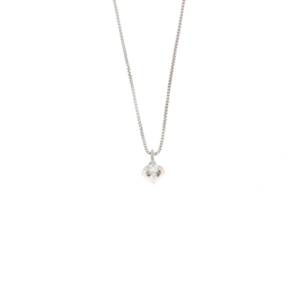 Girocollo Cambria Punto Luce Piramidale Oro Bianco Diamante