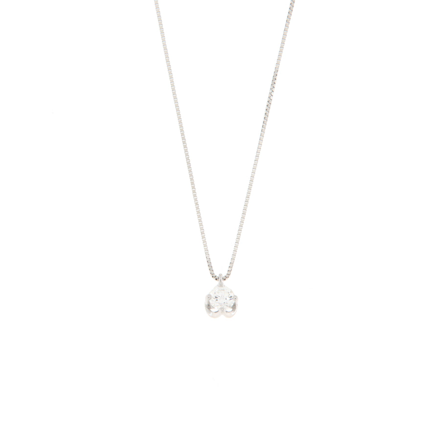 Girocollo Cambria Punto Luce Tulipano Oro Bianco Diamante Ct 0,31