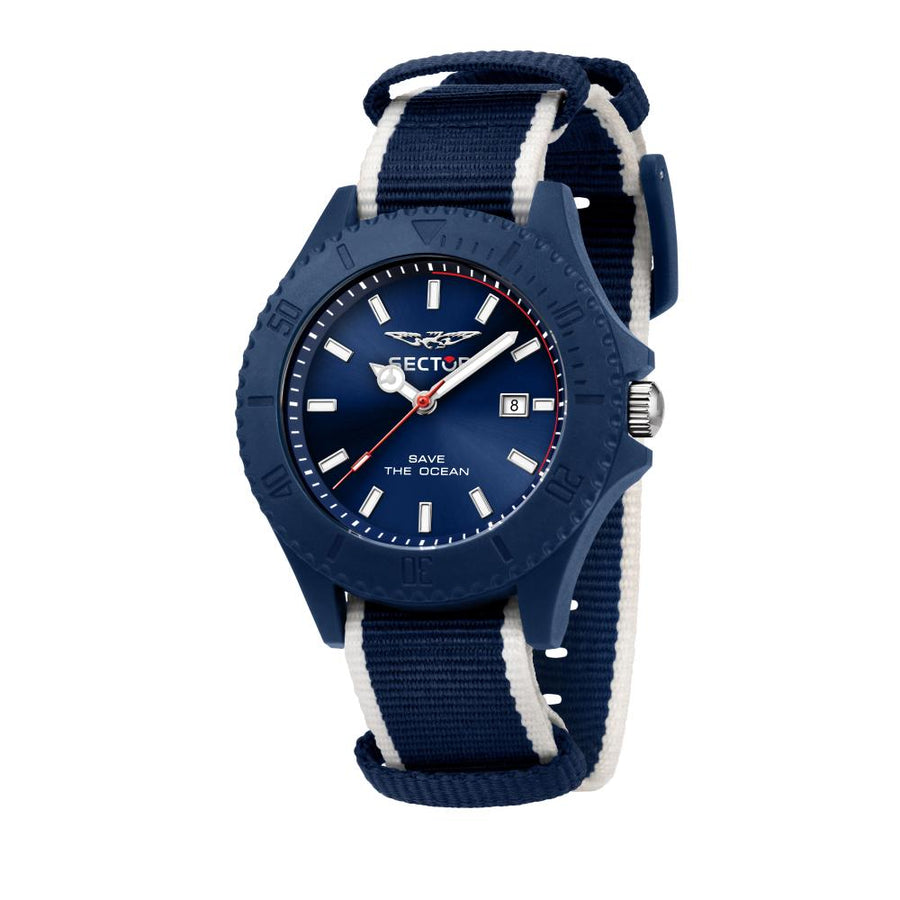 Sector Orologio Just Time Nero Tessuto blu (4652637651025)