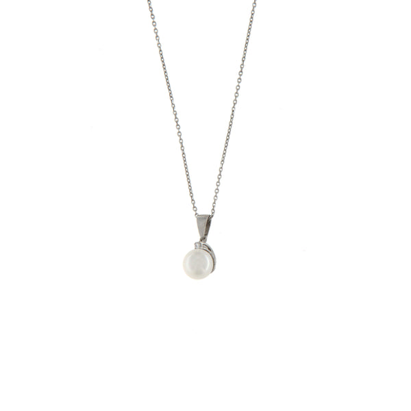 Girocollo Cambria Perle Oro Bianco Diamanti Perla