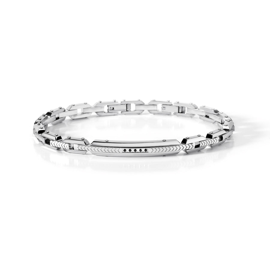 Comete Bracciale Acciaio Spinelli Neri