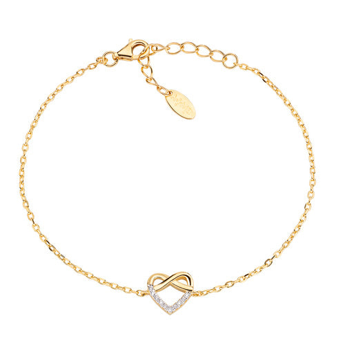 Bracciale "Cuore" in Argento Dorato con Zirconi