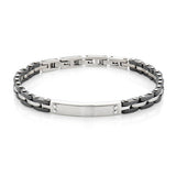 Bracciale Amen in Acciaio e Ceramica Nera Uomo
