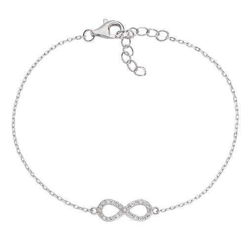 Bracciale "Infinito" in Argento con Zirconi