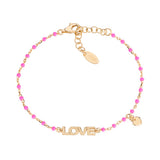 Bracciale "Love" in Argento Dorato con Smalto