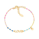 Bracciale "Love" in Argento Dorato con Smalto