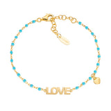 Bracciale "Love" in Argento Dorato con Smalto
