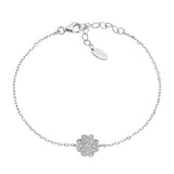 Bracciale "Quadrifoglio" in Argento con Zirconi