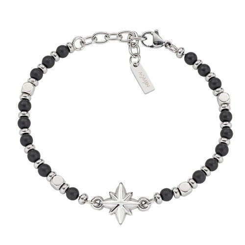 Bracciale Rosa dei Venti in Acciaio e Onice