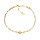 Bracciale Tennis Dorato Zircone Tondo