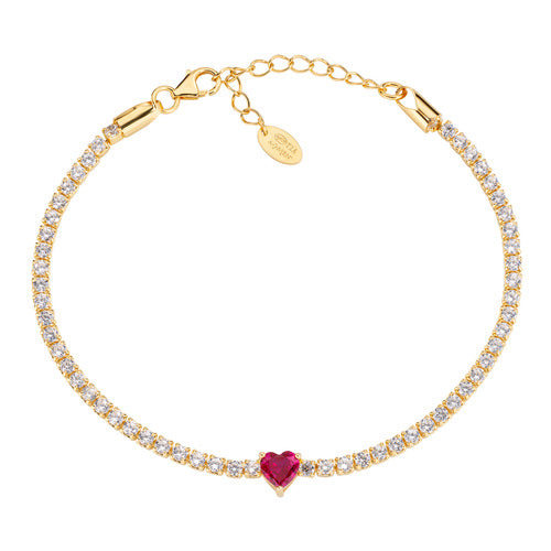 Bracciale "Ti Amo" in Argento Dorato con Zircone