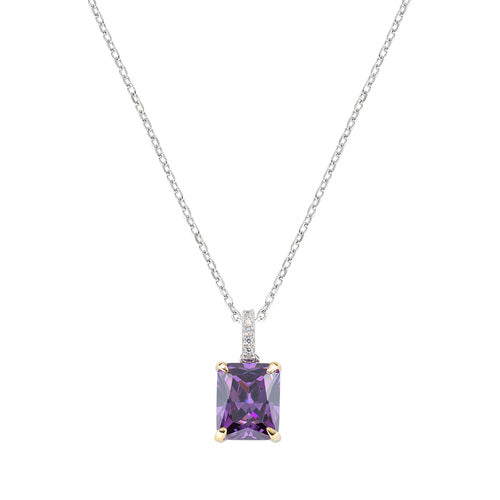 Collana Cocktail Zirconi Viola e Bianchi