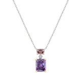 Collana Cocktail Zirconi Viola e Brown