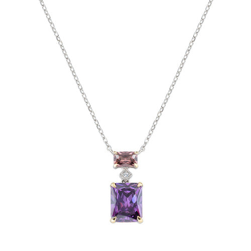 Collana Cocktail Zirconi Viola e Brown