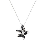 Collana Orchidea Zirconi Bianchi e Neri