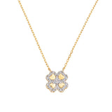 Collana "Quadrifoglio" in Argento Dorato con Zirconi