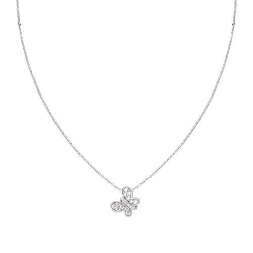 Collana Rodio Farfalla Zirconi Bianchi