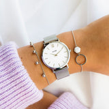 Cluse Orologio Minuit Mesh White Silver