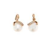Orecchini Cambria Perle Oro Bianco Diamanti Ct 0,11 Perla mm 12