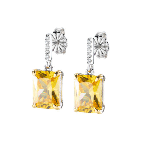Orecchini Cocktail Zirconi Giallo e Bianchi
