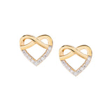 Orecchini "Cuore" in Argento Dorato con Zirconi