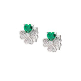Orecchini "Quadricuore" in Argento con Zirconi