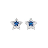 Orecchini Stella Zirconi Bianchi e Blu