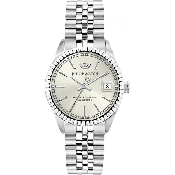 Philip Watch Orologio Caribe Quarzo Solo Tempo Bianco Silver Dm 35 mm (4641412382801)