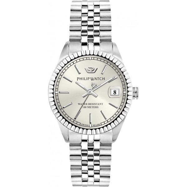 Philip Watch Orologio Caribe Quarzo Solo Tempo Bianco Silver Dm 35 mm (4641412382801)