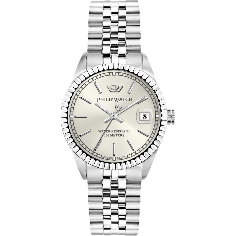 Philip Watch Orologio Caribe Quarzo Solo Tempo Bianco Silver Dm 35 mm (4641412382801)